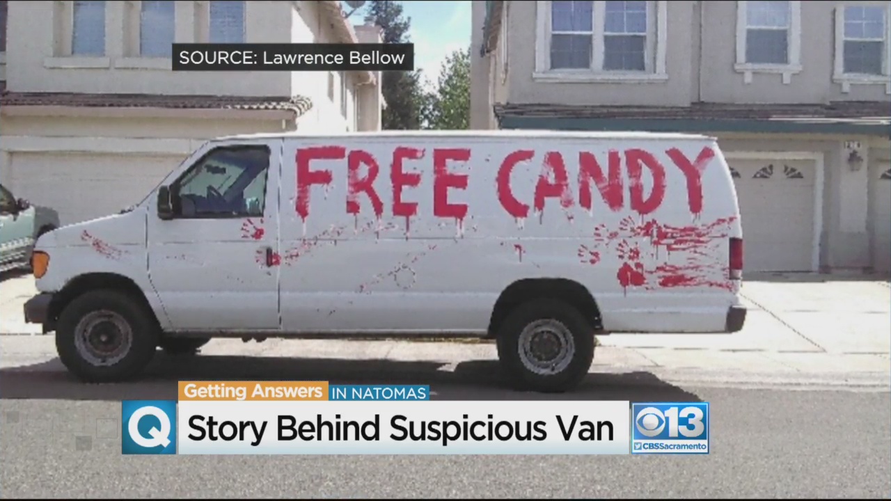 Parents on edge after spotting white van with #39 free candy #39 painted in