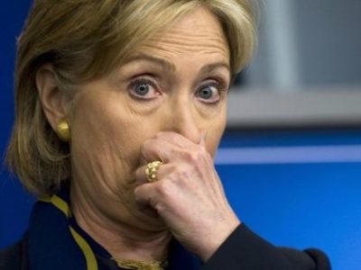 Hillary Clinton hold nose