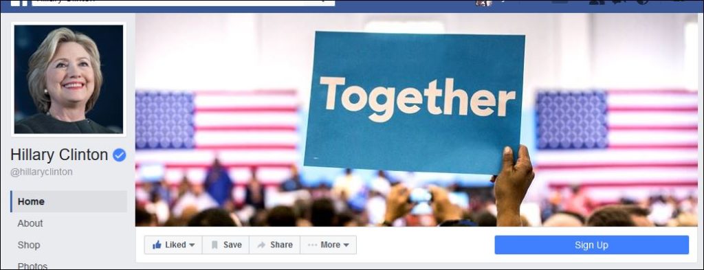 Hillary Clinton Facebook Together