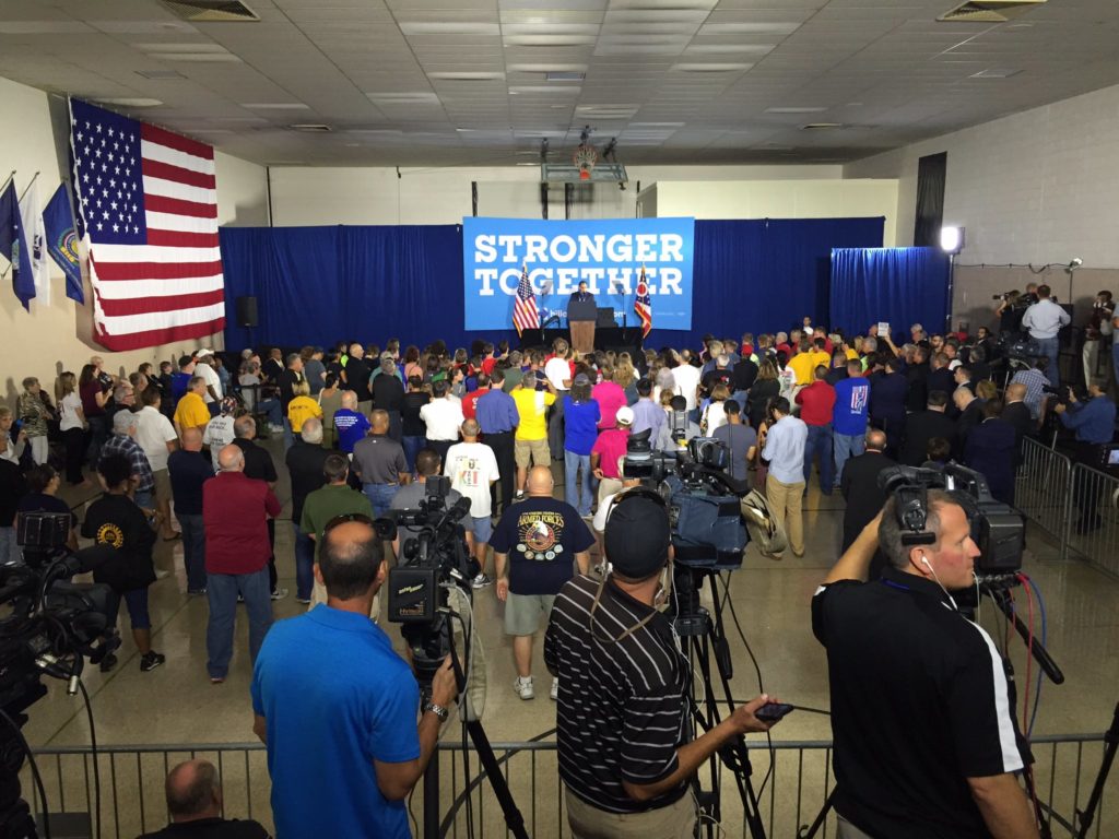 Joe Biden crowd Warren