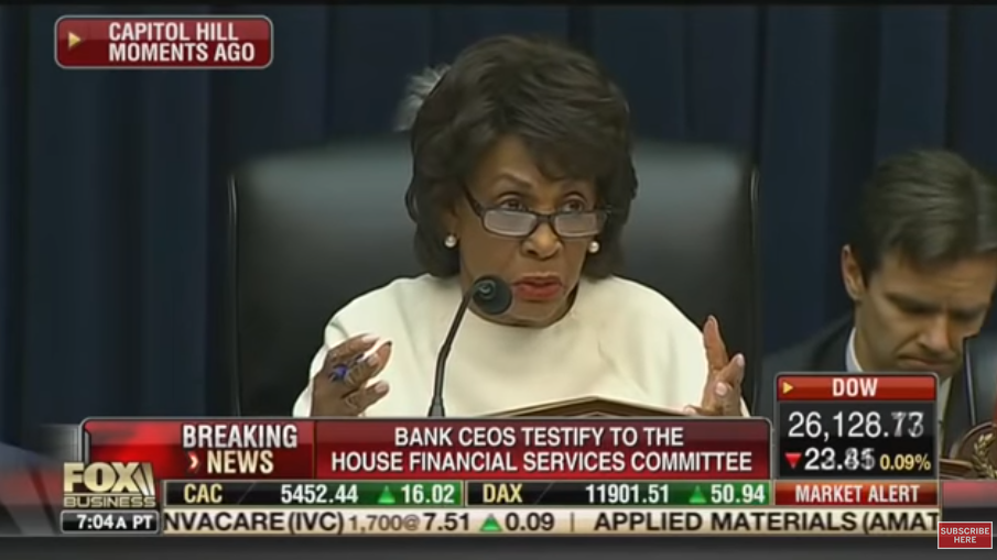 Image result for Maxine Waters questions bankers on student debt