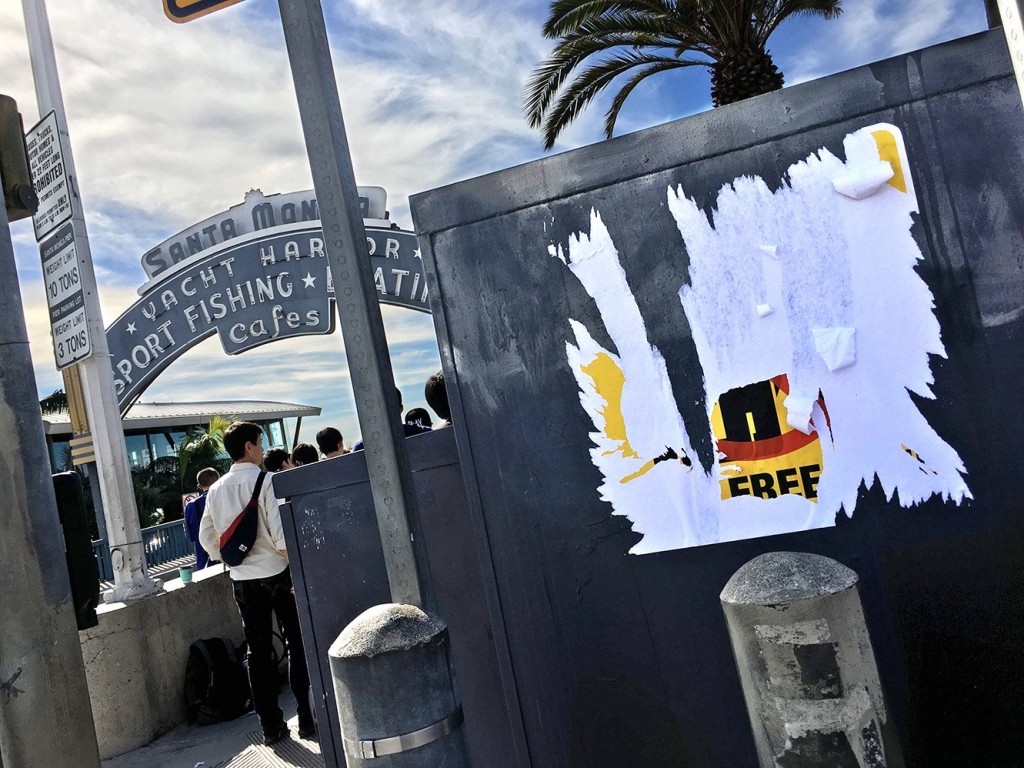 jihad free zone santa monica ripped down