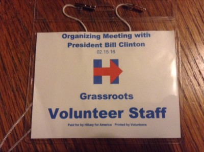 Bill Clinton FL event badge