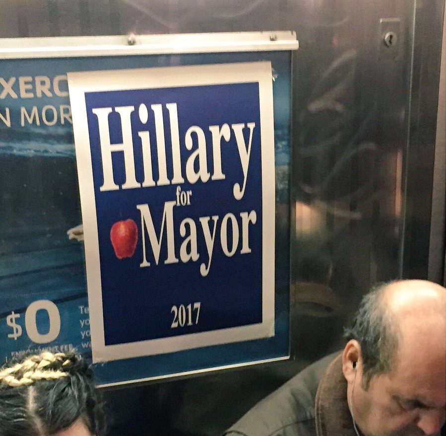 Elect Hillary Sign IT BEGINS: 'Hillary for Mayor' signs appearing around NYC ...