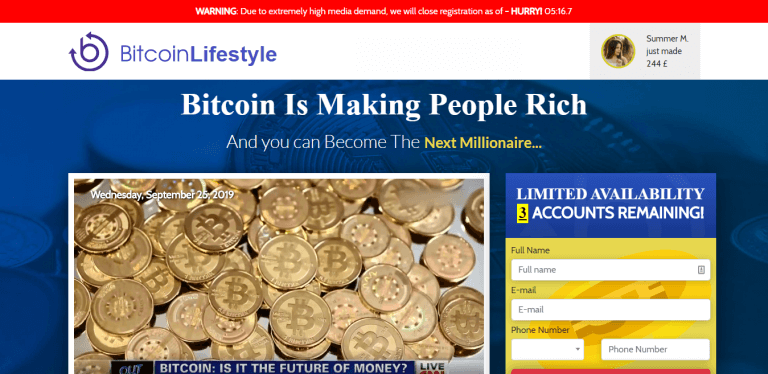 bitcoin lifestyle registration form