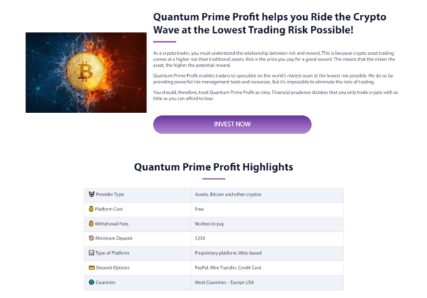 Quantum Prime Profit Highlights
